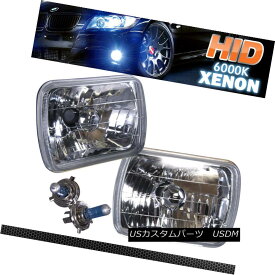 ヘッドライト Fits: Sealed Beam Projector Headlights Lamps 6 InchX4 Inch H4 + Bi-Xenon HID フィット：密閉ビームプロジェクターヘッドライトランプ6 InchX4インチH4 +バイキセノンHID