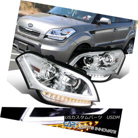 ヘッドライト For 10-11 Kia Soul Clear Lens Projector Headlights Head Lamps+LED DRL Signal 10 - 11キアソウルクリアレンズプロジェクターヘッドライトヘッドランプ+ LED DRL信号