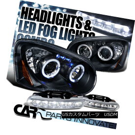 ヘッドライト For 04-05 Subaru Impreza Black Halo Projector Headlights+6-LED Bumper Fog Lamps 04-05スバルインプレッサブラックハロープロジェクターヘッドライト+ 6-L EDバンパーフォグランプ