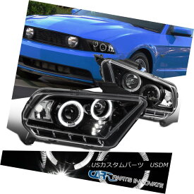 ヘッドライト Ford 10-14 Mustang Pearl Black LED Dual Halo Projector Headlights Head Lamps フォード10-14ムスタングパールブラックLEDデュアルハロープロジェクターヘッドライトヘッドランプ