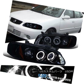 ヘッドライト Glossy Black For 00-03 Nissan Sentra Replacement Smoke LED Projector Headlights 00-03日産Sentra代替煙LEDプロジェクターヘッドライトのための光沢のある黒