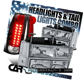 ヘッドライト 94-98 Sierra Chrome Clear Headlights+Bumper Corner Lamp+Red/Clear LED Tail Lamps 94-98 Sierra Chromeクリアヘッドライト+ Bum /コーナーランプ+レッド/クリアLEDテールランプ 【並行輸入品】