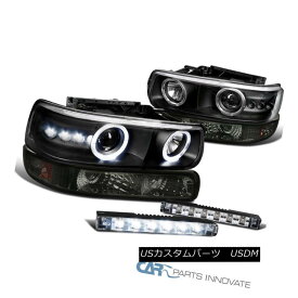 ヘッドライト 00-06 Suburban 99-02 Silverado Halo Projector Headlights+Bumper Lamps+6-LED Fog 00-06郊外99-02 Silverado Haloプロジェクター・ヘッドライト+バーン 、ランプ+ 6-LEDフォグ