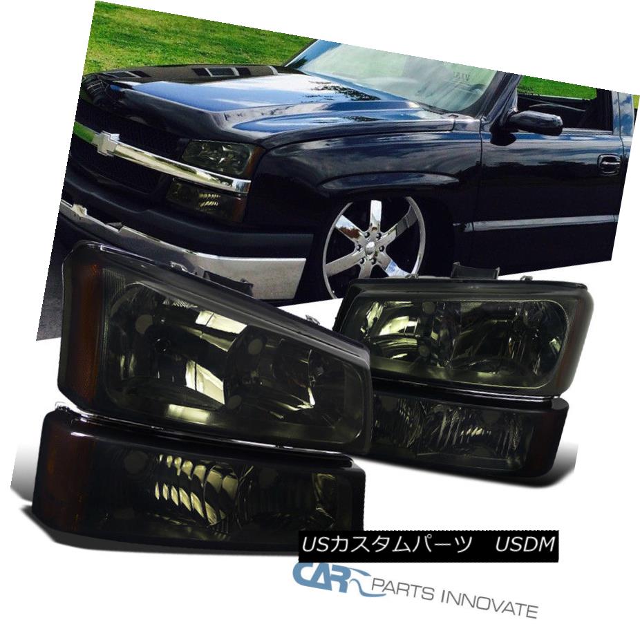 新入荷 Chevy 03-07 ヘッドライト Silverado キングバンパーフォグランプ 03-07シボレーシルバラードアバランシェピックアップスモークヘッドライト+パー Lamps Fog Bumper Headlights+Parking Smoke Pickup Avalanche ヘッドライト