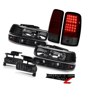 ヘッドライト LH+RH Black Headlamps Parking Rear Tail Lights LED Foglights 00-06 Suburban 1500 LH + RHブラックヘッドランプパーキングリアテールライトLEDフォグライト00-06郊外1500