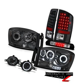 ヘッドライト 07 08 Dodge Ram Dark CCFL Angel Eye Headlights SMD Brake Taillights Fog High LED 07 08ダッジラムダークCCFLエンジェルアイヘッドライトSMDブレーキ灯台フォグハイLED