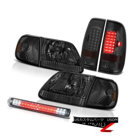 ヘッドライト 97 98 99 00 F150 Lariat Tinted Headlamps Smoked LED Taillamps Third Brake Cargo 97 98 99 00 F150 Lariat TintedヘッドランプスモークLEDタイルランプ第3ブレーキ貨物