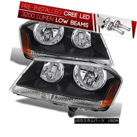 ヘッドライト [CREE LED Bulb Installed] 08-14 Dodge Avenger Black Replacement Headlight Lamp [CREE LED Bulbをインストール] 08-14ダッジアベンジャーブラック交換ヘッドライトランプ