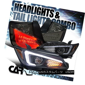 テールライト 2011-2013 Scion tC Black Projector Headlights+LED Signal+Smoke LED Tail Lamp 2011-2013シオンtCブラックプロジェクターヘッドライト+ LED信号+スモークLEDテールランプ