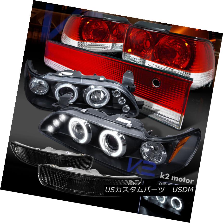 テールライト Black 93-97 Corolla LED Halo Projector Headlight+Bumper Lamp+Tail  Trunk Lamp ブラック93-97カローラLEDハロープロジェクターヘッドライト+バンプ erランプ+テールトランクランプ | カスタムパーツ 