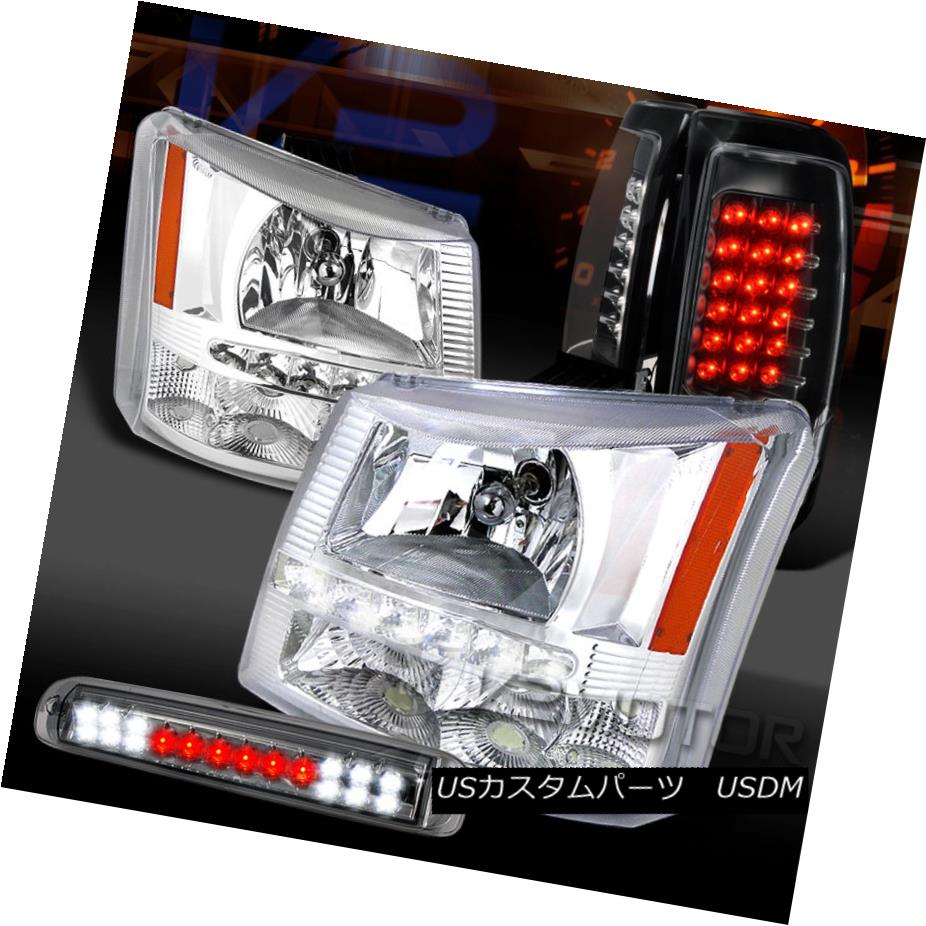 テールライト 03-06 Silverado SMD DRL Clear Headlights Black LED Tail Lamps LED 3rd Brake 03-06 Silverado SMD DRLクリアヘッドライト  Bla  ck LEDテールランプ  LED 3rdブレーキ