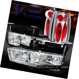 テールライト 88-98 Chevy/GMC C/K C10 Truck Chrome Headlights+Chrome Rear Tail Lamps 88-98シボレー/ GMC C / K C10トラッククロームヘッドライト+ Chr omeリアテールランプ