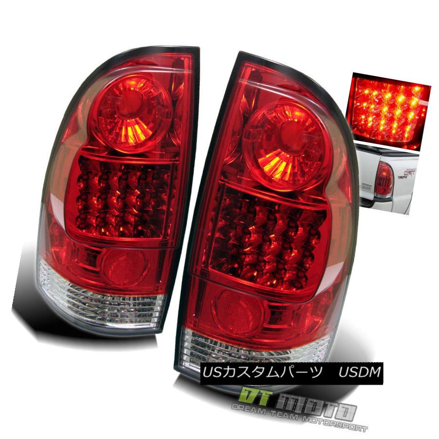 テールライト 2005-2015 Toyota Tacoma Pickup Truck Red Clear Lumileds LED Tail Lights Lamp Set 2005-2015トヨタタコマピックアップトラックレッドクリアLumileds LEDテールライトランプセット