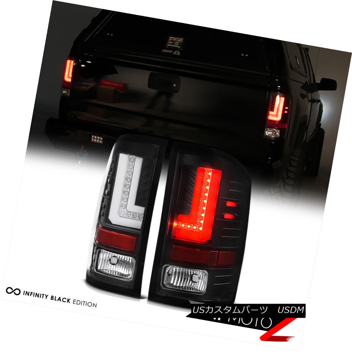 テールライト 2014-2016 GMC Sierra 1500 2500 3500 FiBer OpTiC Black LED Rear Brake Tail Lights 2014-2016 GMC Sierra 1500 2500 3500 FiBer OpTiCブラックLEDリアブレーキテールライト