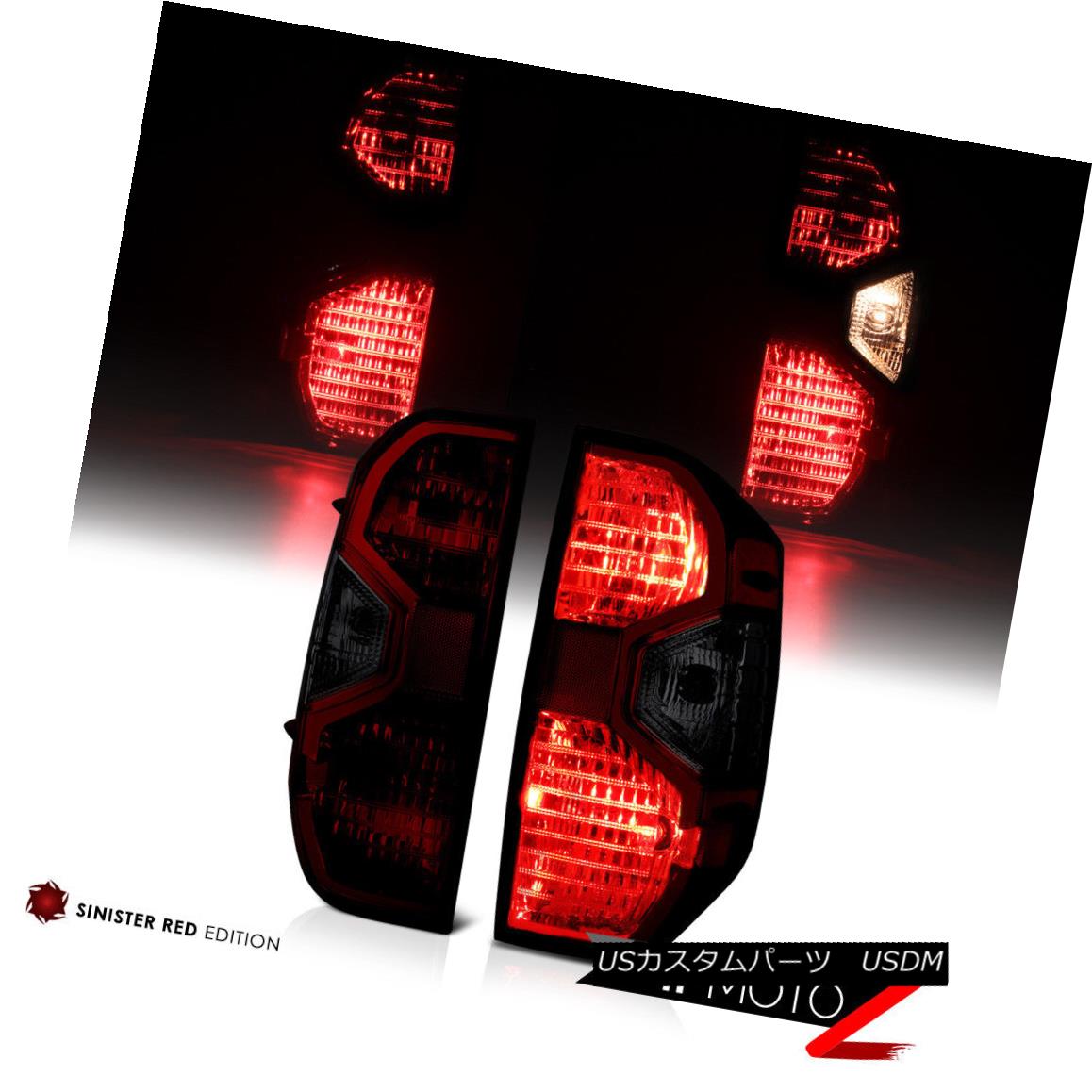 テールライト 2014-2018 Toyota Tundra SR5 1794 JDM SMOKE Dark Red Tail Lights Replacement Pair 2014-2018トヨタトンドラSR5 1794 JDM SMOKEダークレッドテールライト交換ペア ブレーキ・テールランプ