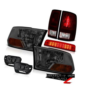 テールライト 09-13 Ram 1500 Big Horn Red 3RD Brake Lamp Smoked Foglamps Taillamps Headlights 09-13ラム1500ビッグホーンレッド3RDブレーキランプスモークフォグランプタイルランプヘッドライト