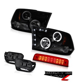 テールライト 09-13 Ram 1500 Laramie Red High Stop Light Fog Lamps DarkeST Smoke Headlamps LED 09-13ラム1500ララミーレッドハイストップライトフォグランプDarkeSTスモークヘッドランプLED
