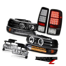 テールライト Black LED Headlights Parking SMD Rear Tail Lights Bumper Fog 00-06 Suburban 5.3L ブラックLEDヘッドライトパーキングSMDリアテールライトバンパーフォグ00-06郊外5.3L