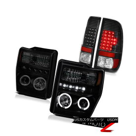 テールライト 08 09 10 F350 XL Projector Dark Angel Eye Headlights LED Signal Brake Tail Light 08 09 10 F350 XLプロジェクターダークエンジェルアイヘッドライトLED信号ブレーキテールライト