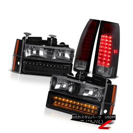テールライト WINE RED LED Tail Lights Black 4PC Corner+2PC Bumper+2PC Headlights w/ Bulbs NEW ワインレッドLEDテールライトブラック4PCコーナー+ 2PCバンパー+電球付き2PCヘッドライトNEW