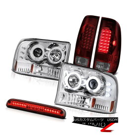 テールライト 99-04 F250 XL CCFL Tech Pkg Headlights Rear Lights Smokey Red Wine Third Brake 99-04 F250 XL CCFLテクパックヘッドライトリアライトスモーキーレッドワイン第3ブレーキ