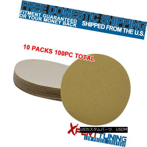 エアロパーツ Fit x100 Pcs Dry Gold Sanding Paper Auto Repair Sanding Disc 80 Grit 5 Inch PSA フィットx100 PCドライゴールドサンディングペーパー自動修復サンディングディスク80グリット5インチのPSA
