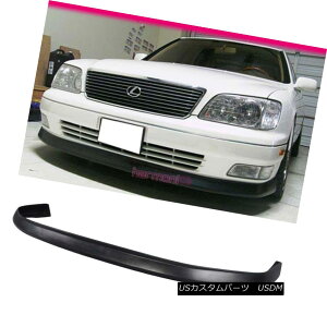 GAp[c Fits 98-00 Lexus LS400 Front Bumper Lip Spoiler Bodykit VIP Style PU tBbg98-00NTXLS400tgop[bvX|C[{fBLbgVIPX^CPU