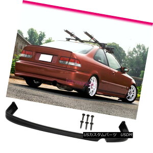 エアロパーツ Fits 92-95 Honda Civic Sedan Coupe Rear Bumper Lip Spoiler Bodykit フィット92-95ホンダシビックセダンクーペリアバンパーリップスポイラーボディキット