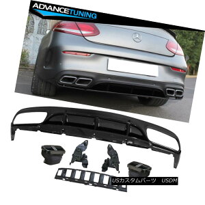GAp[c Fits 15-18 Benz C-Class W205 C63 AMG Edition1 Style Rear Diffuser Black PP tBbg15-18xcCNXW205 C63 AMG Edition1X^CAfBt[UubNPP