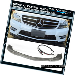 GAp[c 12-14 BENZ C-class W204 LCI G Black CF Carbon Fiber Front Bumper Lip Spoiler 12-14xcCNXW204 LCI GubNCFJ[{t@Co[tgop[bvX|C[