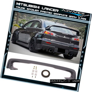 �G�A���p�[�c 08-17 Mitsubishi Lancer EVO MR Trunk Spoiler OE Painted Graphite Gray #A39 08-17�O�H�����T�[EVO MR�g�����N�E�X�|�C���[OE�h���O���t�@�C�g�O���[��A39 �y���s�A���i�z
