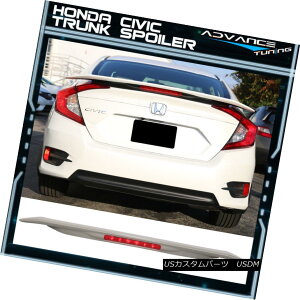 GAp[c 16-18 Honda Civic X 10th GEN JDM RS Style ABS Trunk Spoiler w/ 3RD LED Brake 16-18z_VrbNX 10 GEN JDM RSX^CABSgNEX|C[i3RD LEDu[Ltj