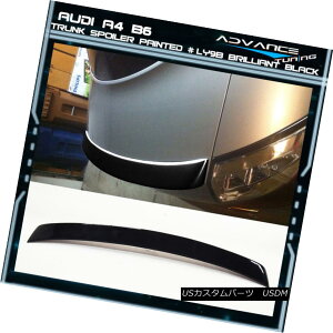 エアロパーツ 02-05 Audi A4 B6 4Dr Trunk Spoiler OEM Painted Color # LY9B Brilliant Black 02-05アウディA4 B6 4Drトランク・スポイラーOEM塗装カラー#LY9Bブリリアント・ブラック
