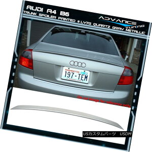 エアロパーツ 02-05 Audi A4 B6 4D Trunk Spoiler OEM Painted Color # LY7G Quartz Gray Metallic 02-05アウディA4 B6 4Dトランク・スポイラーOEM塗装カラー#LY7Gクォーツ・グレー・メタリック