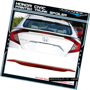 GAp[c 16-18 Honda Civic Sedan 4Dr LED Brake Trunk Spoiler Painted #R513 Rallye Red 16-18z_VrbNZ_4Dr LEDu[LgNEX|C[R513 Rallye Red