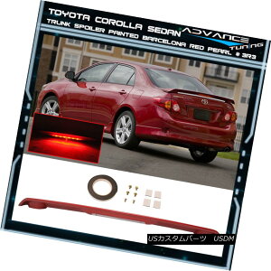 �G�A���p�[�c 09-13 Corolla Trunk Spoiler LED Painted Barcelona Red Pearl # 3R3 ABS 09-13�J���[���g�����N�X�|�C���[��LED�o���Z���i���b�h�p�[����3R3 ABS�h��