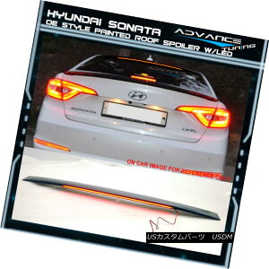 GAp[c Fit 15-17 Sonata LF OE Style Painted Roof Spoiler LED #XU8 Nouveau Blue Metallic tBbg15-17\i^LF OEX^Ch[tX|C[LEDXU8k[{[u[^bN