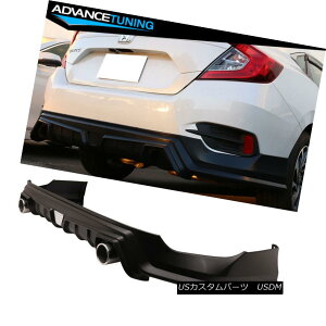 GAp[c Fits 16-18 Honda Civic 10th Gen MUG Style Rear Diffuser w/ LED  Tip Black PP z_VrbN10MUGX^CAfBt[U[iLEDamp; qgPP