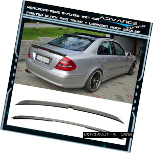 GAp[c 03-05 W211 4Dr AMG Trunk + L Type Roof Spoiler OEM Painted Color # 040 Black ABS 03-05 W211 4Dr AMGgN+ L^[tX|C[OEMhJ[040ubNABS