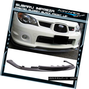 GAp[c Fits 06 07 Impreza WRX STI PP Front Bumper Lip Spoiler - Painted Glossy Black tBbg06 07CvbTWRX STI PPtgop[bvX|C[ - yCgOXubN