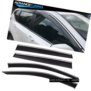 �G�A���p�[�c Fits 17-18 Honda CRV Polycarbonate Window Visors w/ Chrome Trim 4Pc �z���_CRV�|���J�[�{�l�[�g�E�C���h�o�C�U�[�i�N�����g����4������j17-18