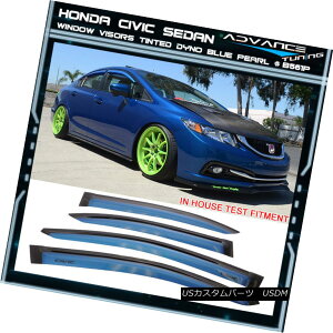 GAp[c Fits 12-15 Civic Sedan Window Visors 4Pc Painted Dyno Blue Pearl #B561P 12-15̃VrbNZ_̃oCU[ɃtBbg4̓hꂽDynou[p[B561P