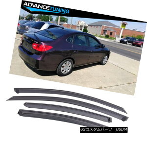 エアロパーツ Fits 07-10 Hyundai Elantra Acrylic Window Visors 4Pc Hyundai Elantraアクリルウインドウバイザー4個入り07-10