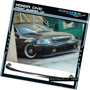 エアロパーツ For 96-98 Honda Civic SIR Front Bumper Lip Unpainted - PU 96-98ホンダシビックSIRフロントバンパーリップ未塗装 - PU