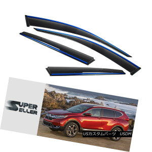 GAp[c For Honda 4th SUV CRV CR-V Side Window Visor 17-18 Hatchback Chrome Blue Line z_4th SUV CRV CR-VTChEBhEoCU[17-18nb`obNNu[Cp