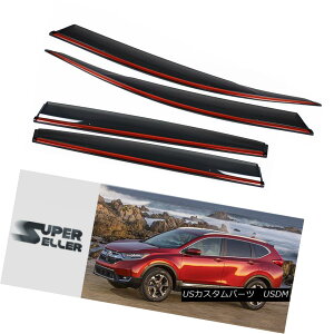 GAp[c For Honda 4th SUV CRV CR-V Side Window Visor Chrome Red Line 17-18 Hatchback z_4th SUV CRV CR-VTChEBhEoCU[N[bhC17-18nb`obN