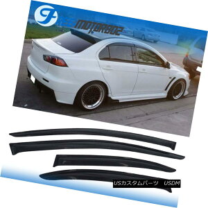 GAp[c Fits 08-17 Mitsubishi Lancer Slim Style Acrylic Window Visors 4Pc Set tBbg08-17OHT[XX^C̃ANEBhEoCU[4PCZbg