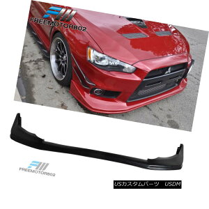 エアロパーツ Fit 08-15 Lancer EVO 10 X Evolution JDM Front Bumper Lip Spoiler Urethane フィット08-15ランサーEVO 10 XエボリューションJDMフロントバンパーリップスポイラーウレタン