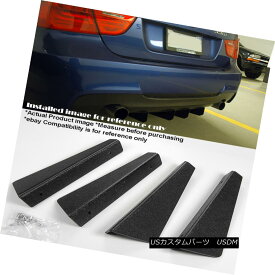 エアロパーツ 4 Pieces 12" x 2.87" ABS Textured Rear Bumper Diffuser Shark Fin For Mitsubishi 4ピース12インチx 2.87インチのABSは、三菱のための後部バンパーディフューザーの鮫のフィンをテクスチャー加工した