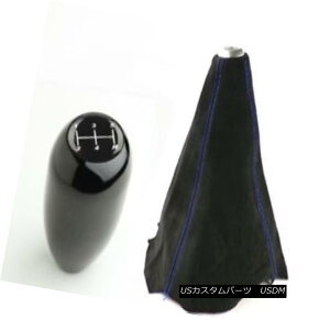 GAp[c HONDA BLACK 5 SPEED SHORT SHIFT KNOB BLUE STITCH SUEDE SHIFT BOOT EK5 EK3 EJ6 z_BLACK 5Xs[hVtgEmuEu[EXeBb`EXG[hEVtgEu[cEK5 EK3 EJ6